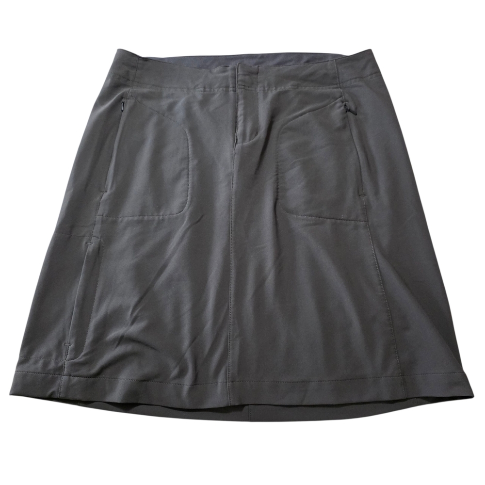 REI  Gray Cargo Zip Pocket Drawstring Hiking Outdoor Casual Skirt Size 6
